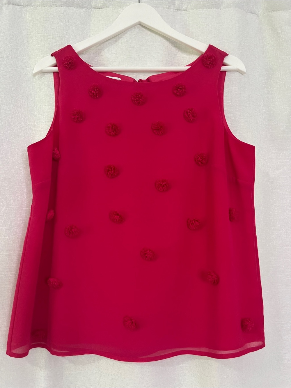 Talbots  Pink Pom-Pom Sleeveless Shell Top Medium